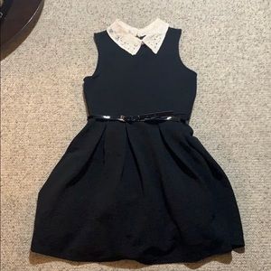 Knit Works pleated and pearl/gem embellished dress